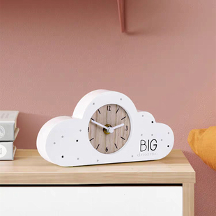 云朵时钟桌面摆件创意家用客厅座钟装饰摆钟卧室静音桌面台钟钟表