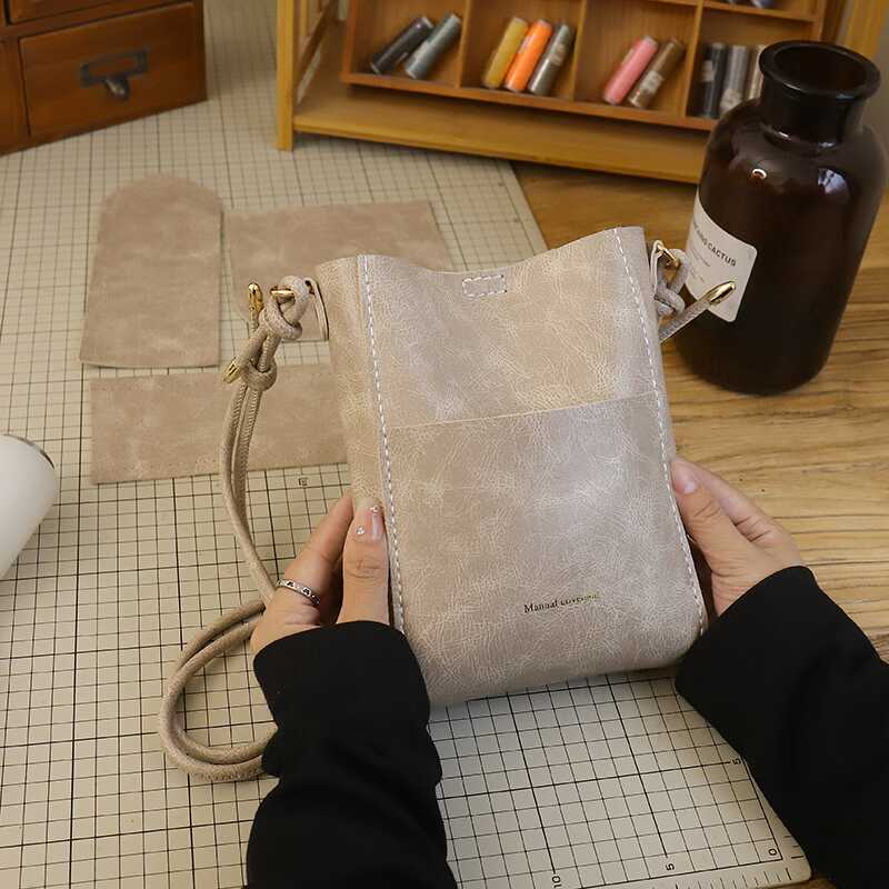 萌垚水桶包自制手缝女包diy