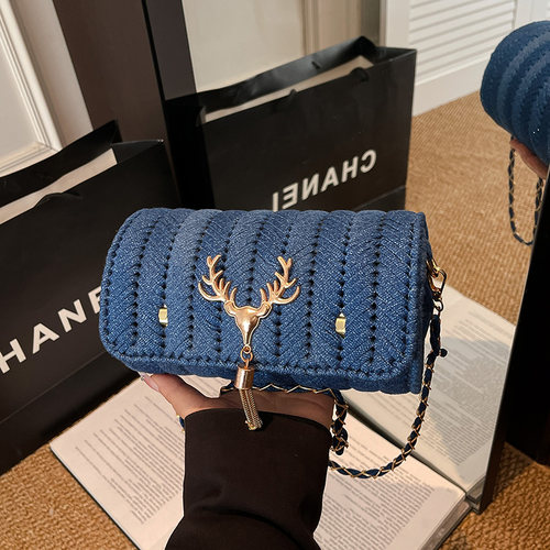 DIY链条手缝编织包斜挎枕头包