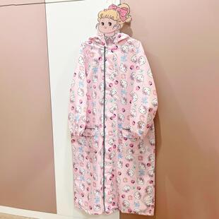 可爱卡通雨衣女款2025新款成人外穿电动电瓶车一体式长款学生雨披