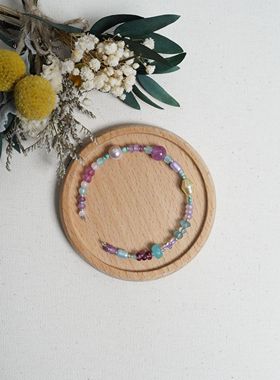 手工制作米珠手链记忆钢圈手镯捷克琉璃串珠民族风(B款更新ing)