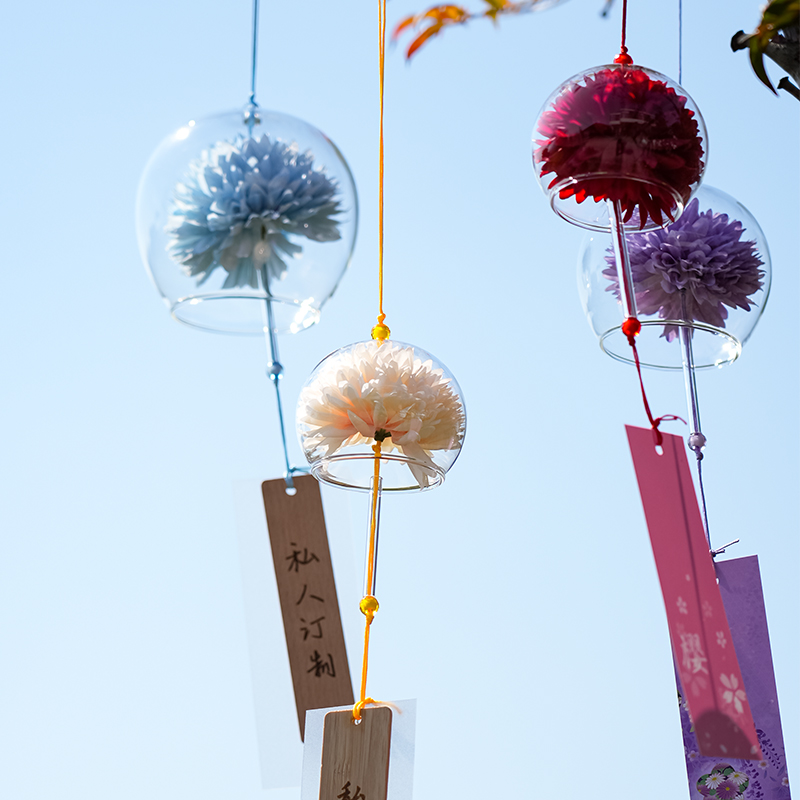 花球玻璃风铃可定制吊牌