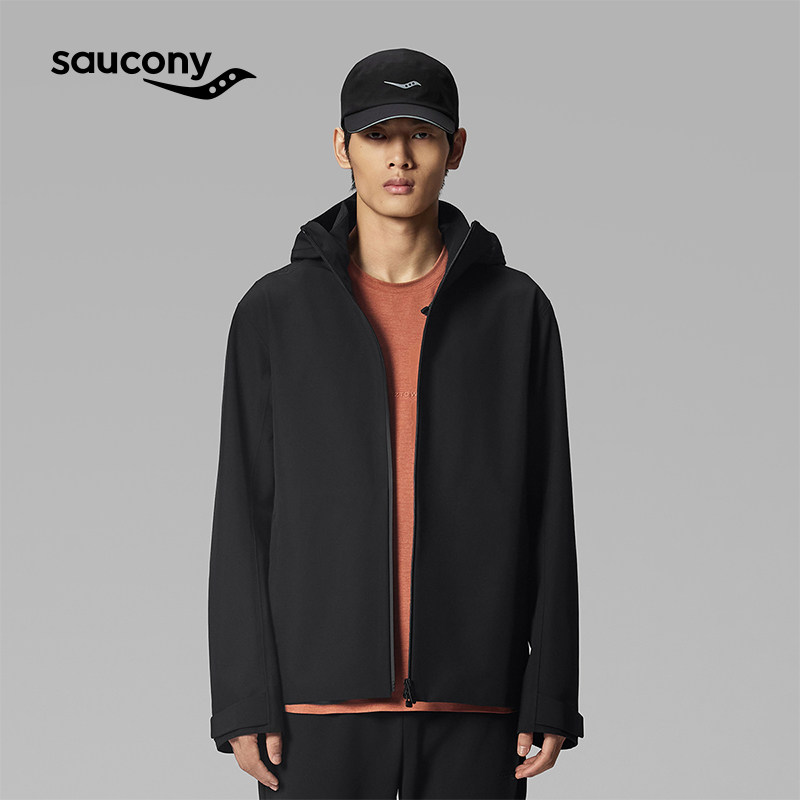 Saucony索康尼男子官方修身挺阔防水防寒保暖连帽梭织外套