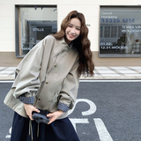 25秋新款复古休闲拼接风衣外套2B235-9171-P175-K268，女装皮衣，2B235