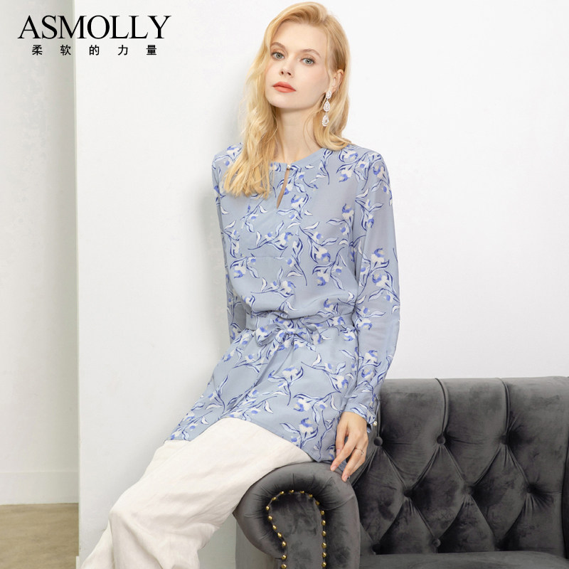 asmolly气质女装真丝100%高端