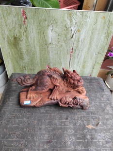 老挝大红酸枝交趾黄檀麒麟神瑞兽中式越南红木实木玄关摆件工艺品