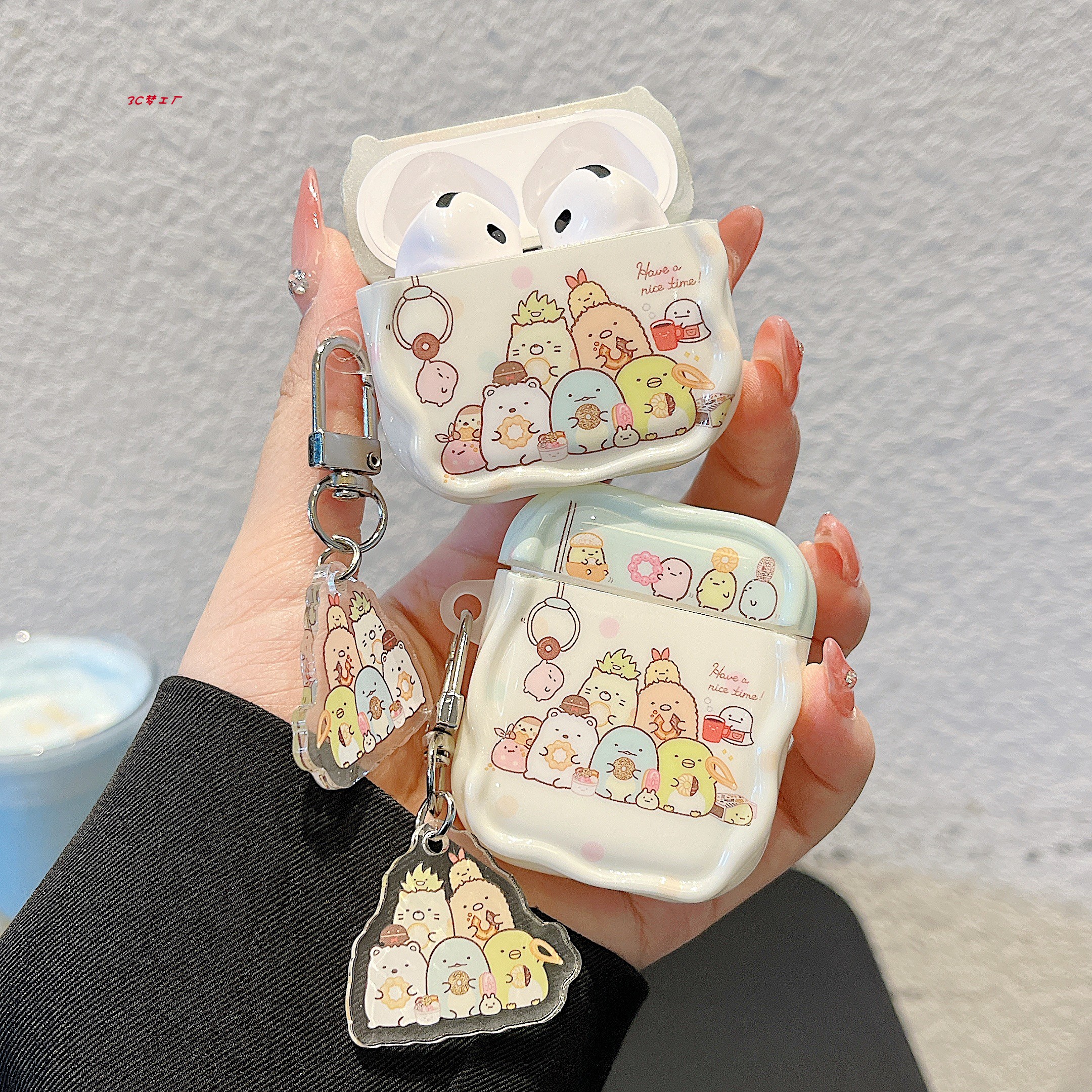 可爱卡通角落生物苹果耳机套