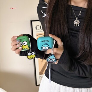 软萌可爱卡通三丽鸥大眼蛙丑鱼汉顿适用AirPods3/4代保护套新款iPod苹果蓝牙耳机壳airpods pro2代防摔保护壳