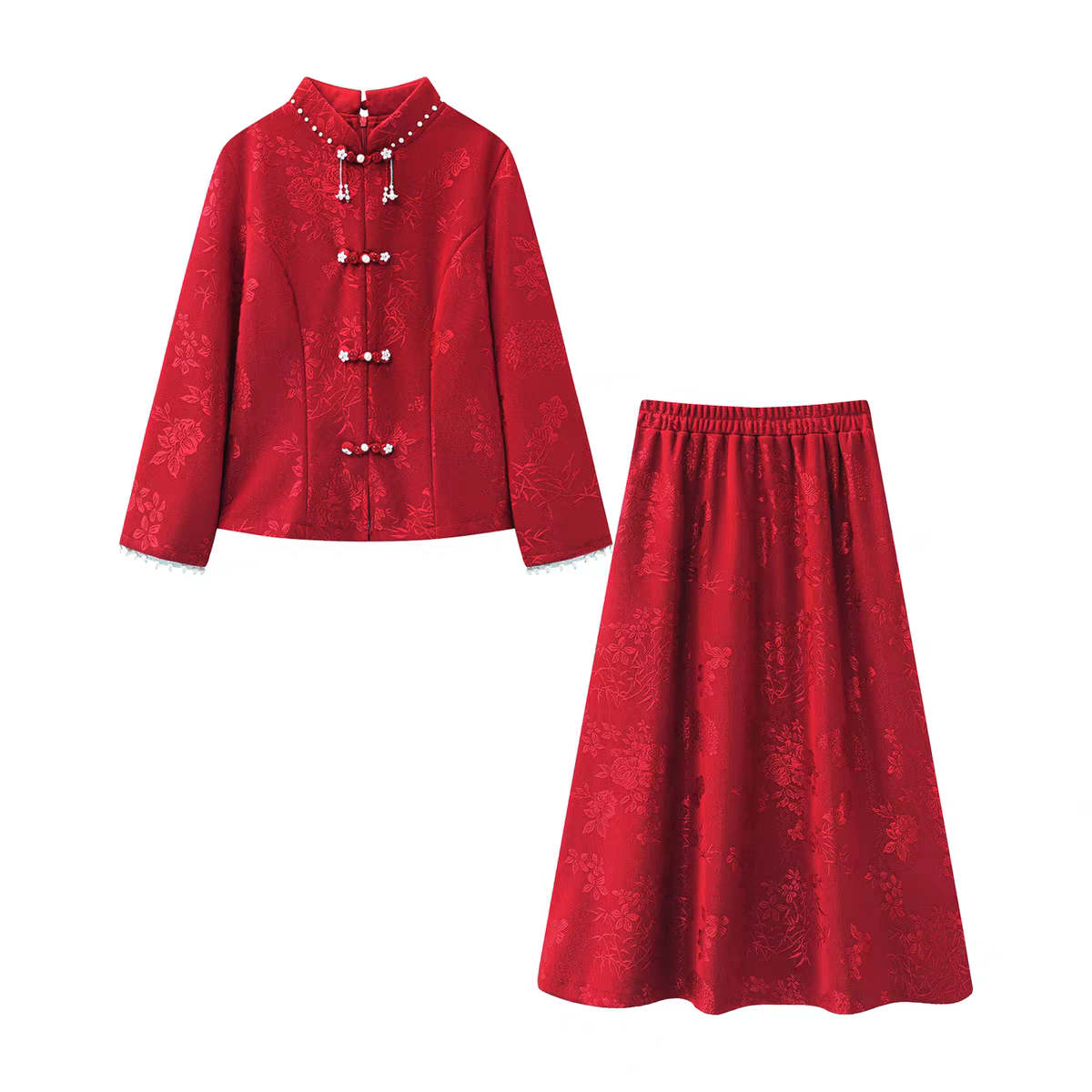 新中式改良旗袍上衣套装女秋季新款国风气质穿搭两件套