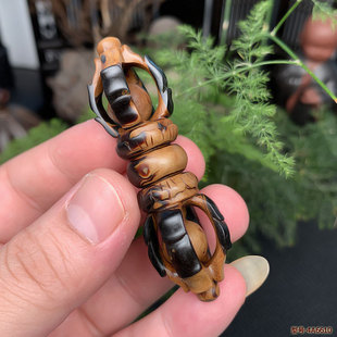 天然保真海柳文玩手把玩金刚橛吊坠降魔杵增福添寿修行法器藏式