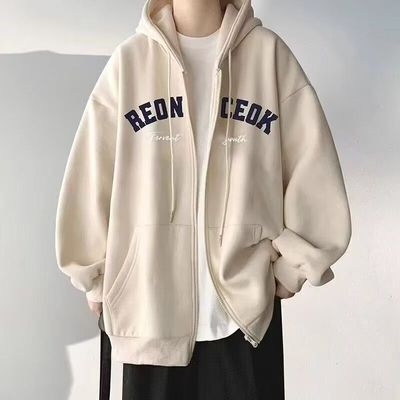 重磅美式潮牌连帽开衫新款卫衣男士春秋拉链宽松百搭痞帅外套