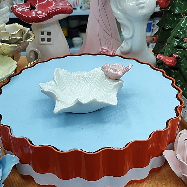 新品高温瓷小鸟树叶盘子/非偏满23包邮部分瑕,家居饰品,桌面摆件,淘宝优惠券,粉丝福利购,淘宝优惠卷