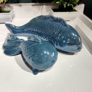 新品陶瓷鱼缸玩物动漫可爱水中装饰物造景物鱼摆件