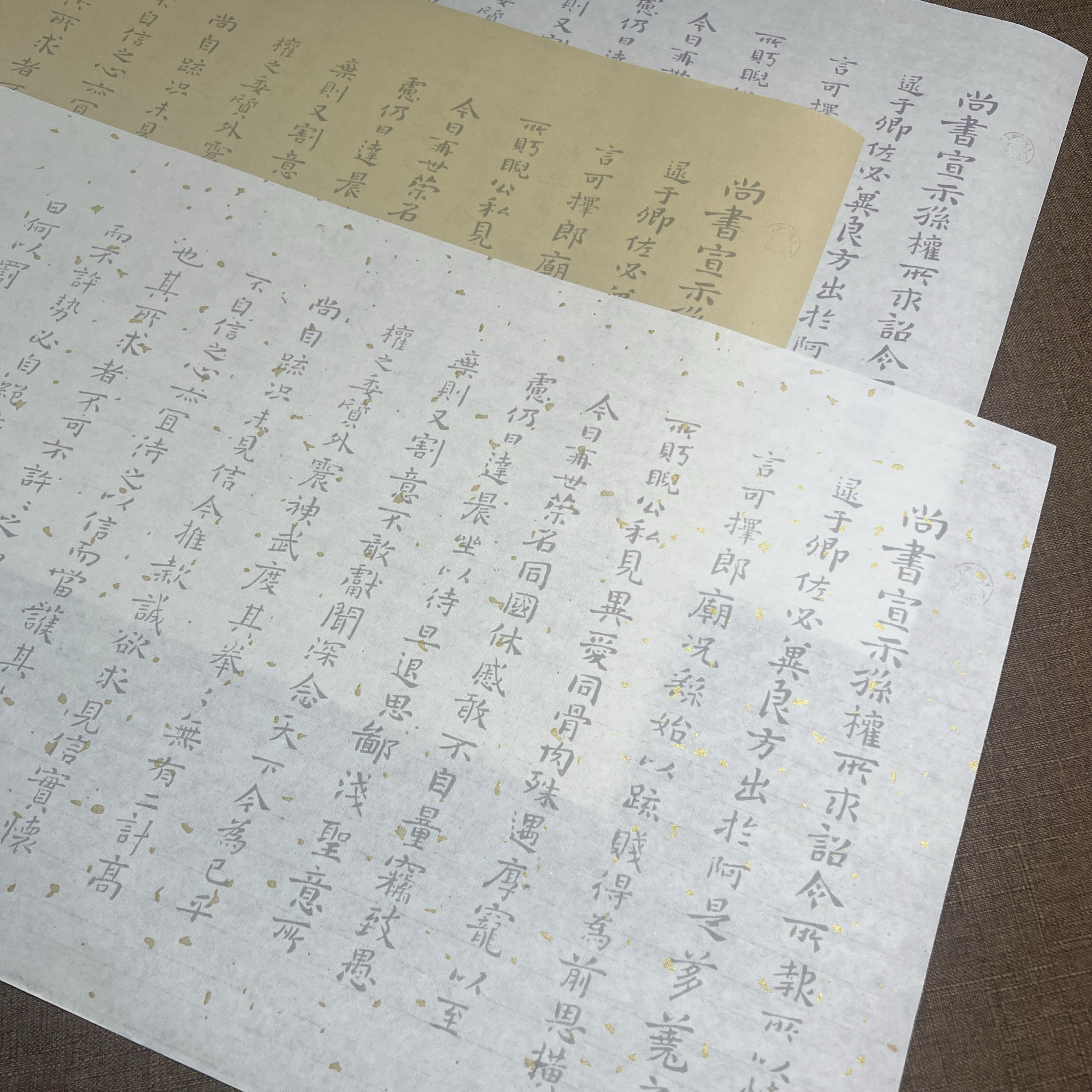 魏钟繇小楷宣示表字帖 洒银粉彩宣纸临摹描红软毛笔书法初学练习