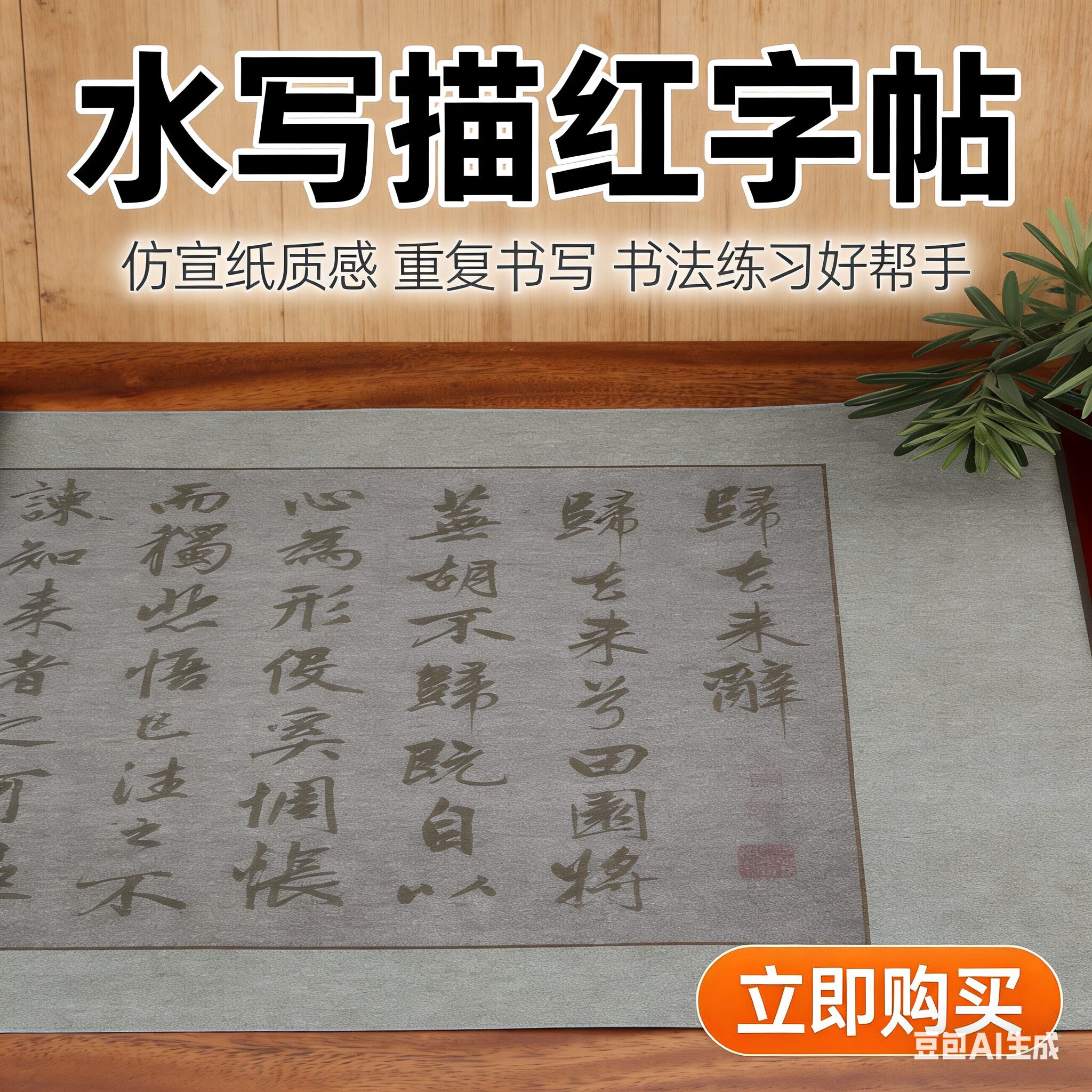 赵孟頫行书归去来辞毛笔描红水写字帖初学临摹练习水写布长卷轴