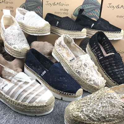 jm快乐玛丽女鞋蕾丝厚底休闲