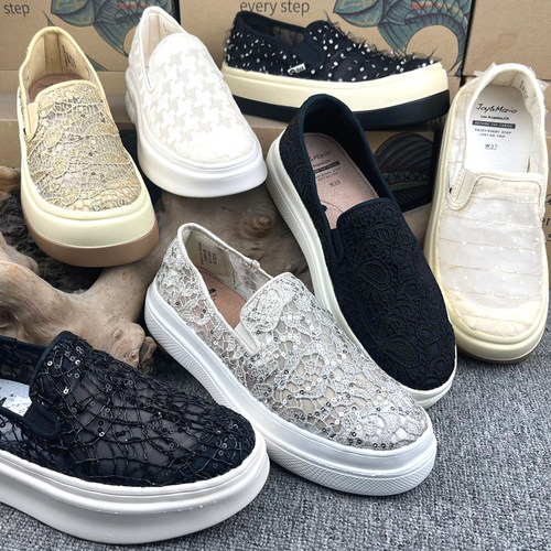 玛丽网布厚底增高镂空乐福鞋