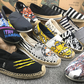 休闲帆布鞋 jm快乐玛丽男鞋 子57301M 特价 手绘涂鸦懒人鞋 春夏款 断码