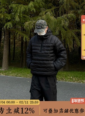 BBCN STORE美式复古街头冬季加厚连帽套头简约宽松棉服