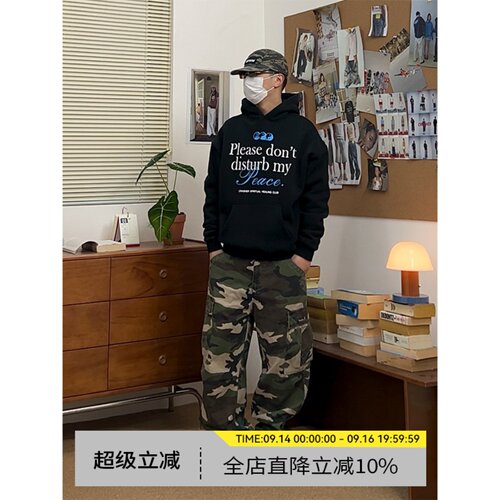 美式复古做旧机能工装裤