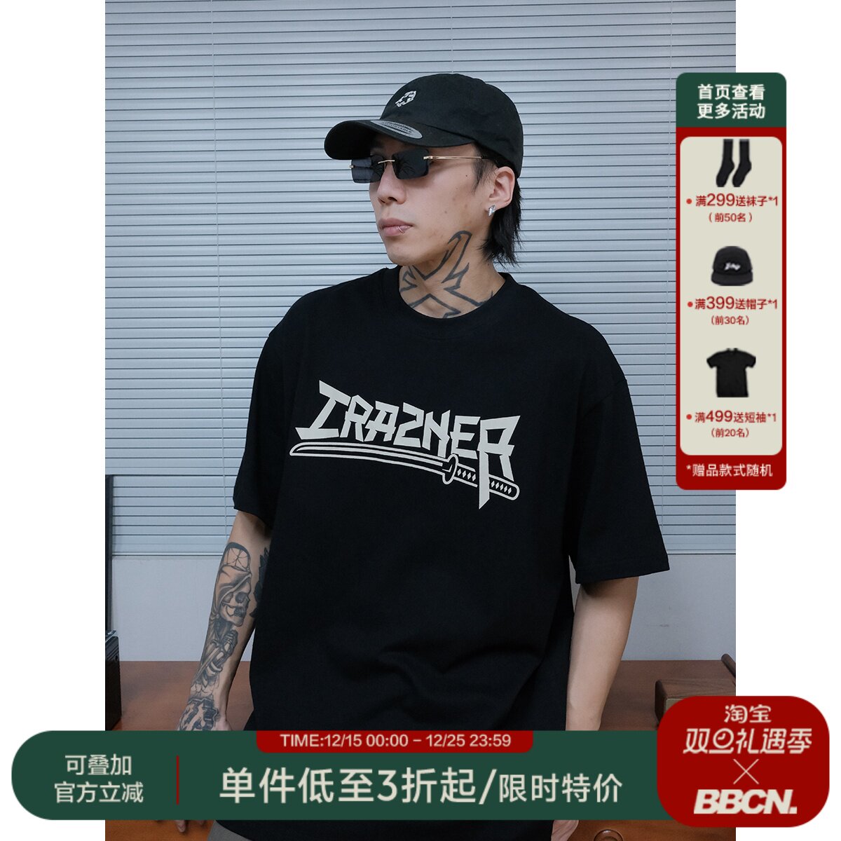 原创美式休闲短袖男女纯棉T恤