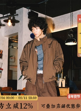 BBCN STORE美式复古双面穿惠灵顿格纹立领教练夹克休闲宽松外套