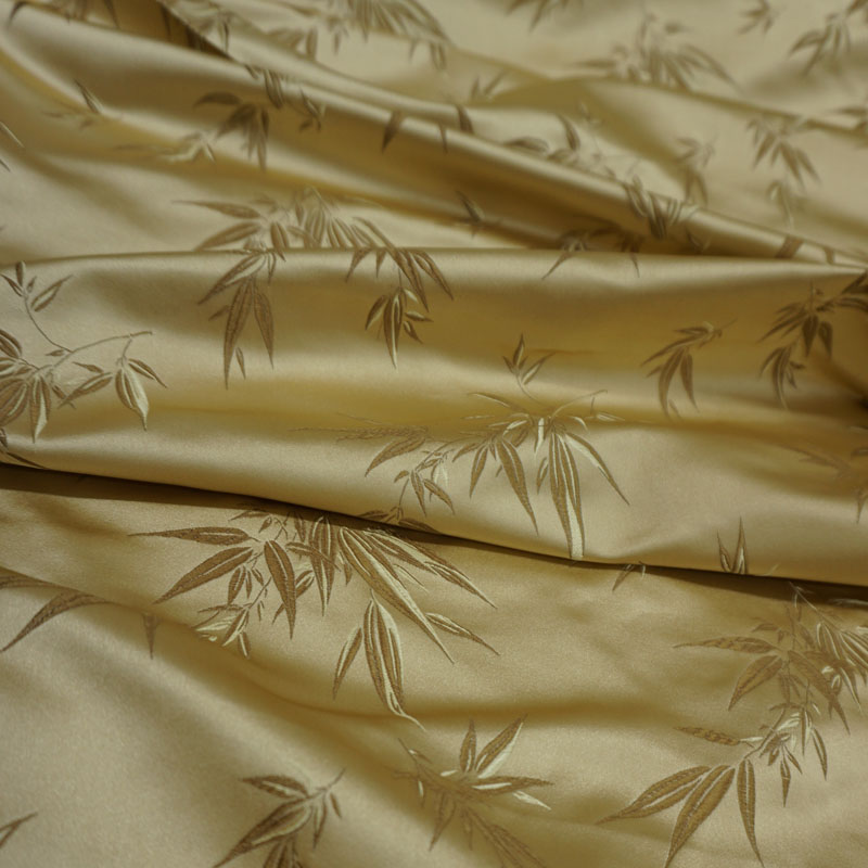 竹叶布料织锦缎宋锦中国风旗袍