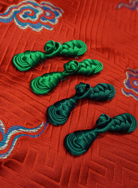 绿色纯色多色琵琶手工盘扣1个/深绿唐装旗袍古装扣/民族中国风