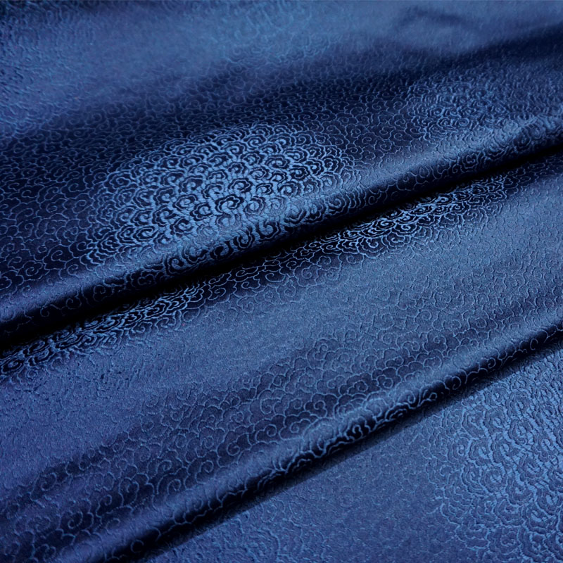 特价高档深蓝色藏蓝色满地织锦缎