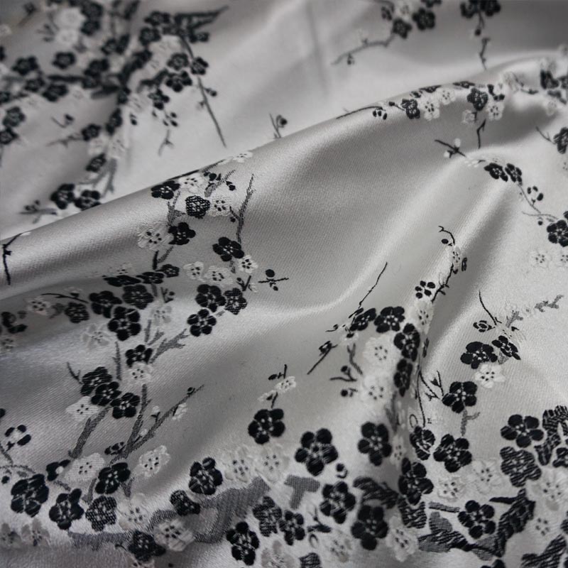 白底布料丝绸旗袍古装织锦缎