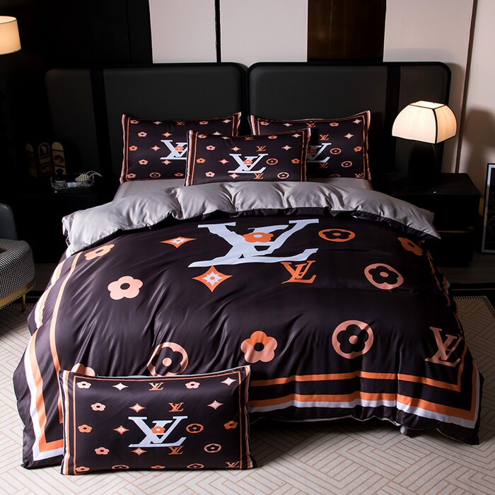 美式轻奢高级夏天冰丝天丝四件套被罩双人裸睡1.8m床笠式床上用品