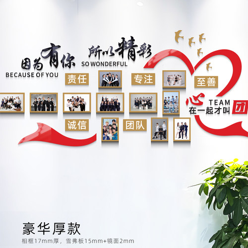 办公室立体企业文化员工风采墙贴