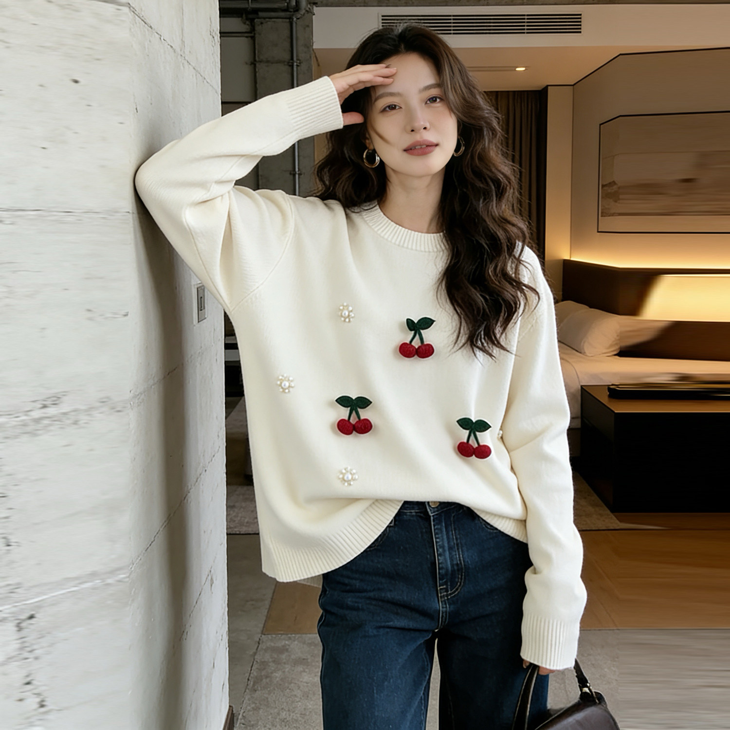 大码圆领毛衣长袖针织打底衫女2026春装新款胖mm显瘦保暖内搭上衣,女装/女士精品,毛针织衫,淘宝优惠券,粉丝福利购,淘宝优惠卷