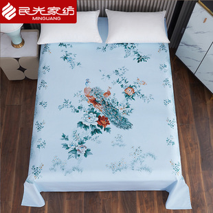 民光全棉丝光床单老上海老式床单国民老床单厚床单丹雀呈祥床单