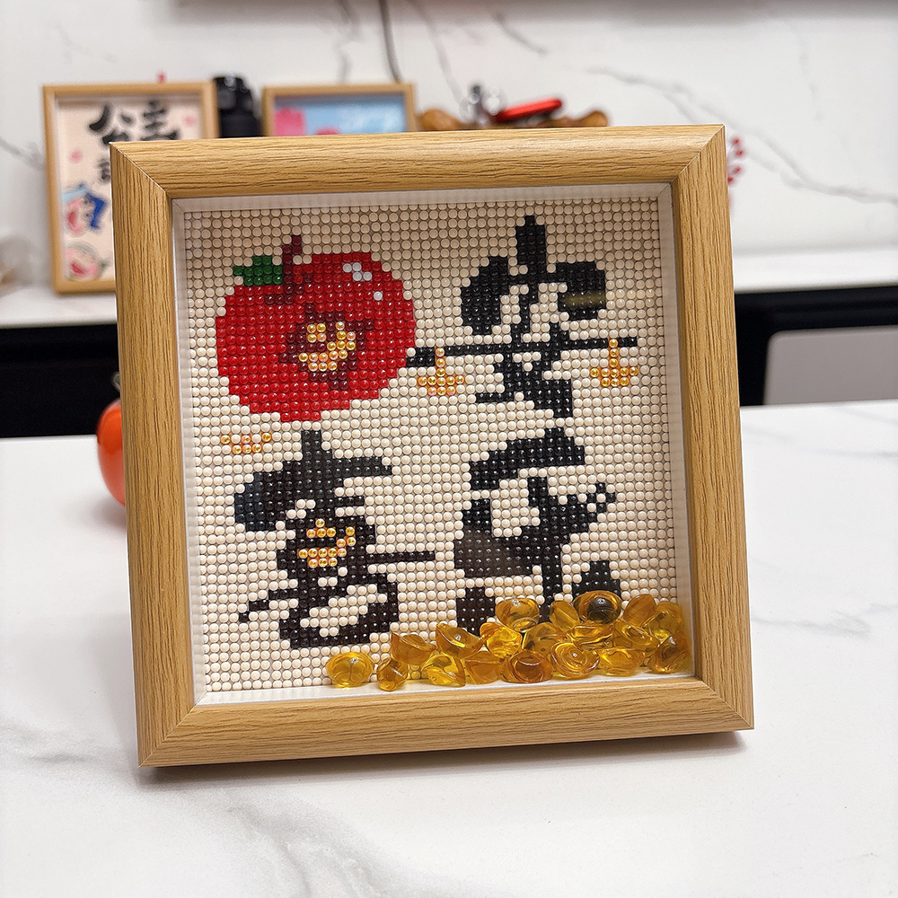 真玻璃带框钻石画平安喜乐