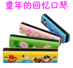 儿童口琴学习木制卡通口风琴 1-2-3-4岁宝宝吹奏乐器早教益智玩具