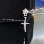 Maywct 超闪镶钻十字架星星锆石吊坠耳钉耳骨钉钛钢平底拧扣耳饰