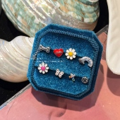 Maywct 夏日公园 韩系ins彩色小雏菊爱心蝴蝶十字架钛钢耳钉耳骨