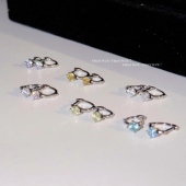 Maywct 钻戒单钻直针耳圈锆石精致百搭基础简约睡觉不摘耳饰叠戴