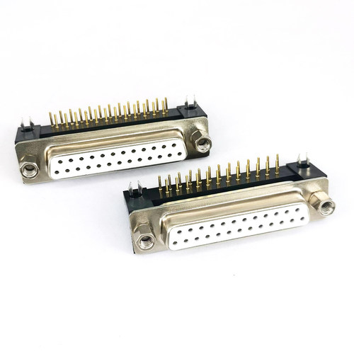 实心针DB25公头母头弯针焊板式