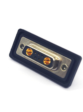 D-SUB 7W2大电流防水接头焊接式 实芯端子7针插头 DB7P防水连接器