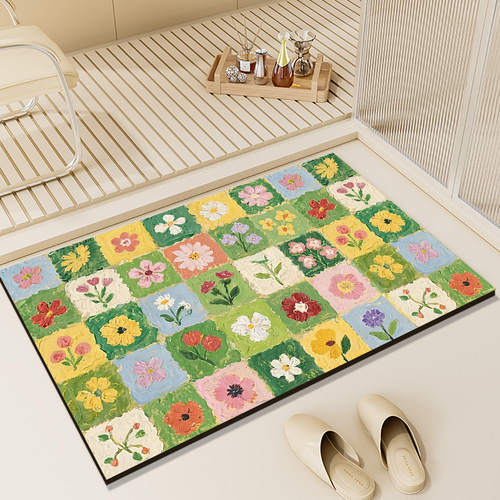 【下单立减50】硅藻泥地垫田园风家用卫生间易打理吸水速地垫D