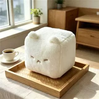 霉豆腐抱枕猫咪方形毛绒玩具可爱玩偶睡觉抱床上布娃送女生日礼物