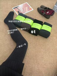 袜加绒加厚380g 袜女连裤 2025秋冬韩版 st复古高腰显瘦百搭打底裤