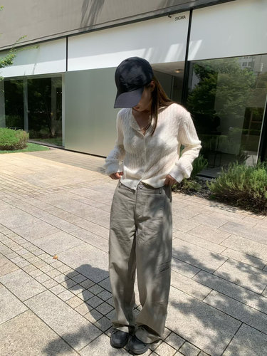 26早秋韩版sliver百搭显瘦多口袋高腰直筒工装裤女宽松休闲裤长裤