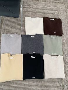 25冬韩版 女宽松无缝一体机羊毛毛衣上衣 sliver复古纯色圆领针织衫