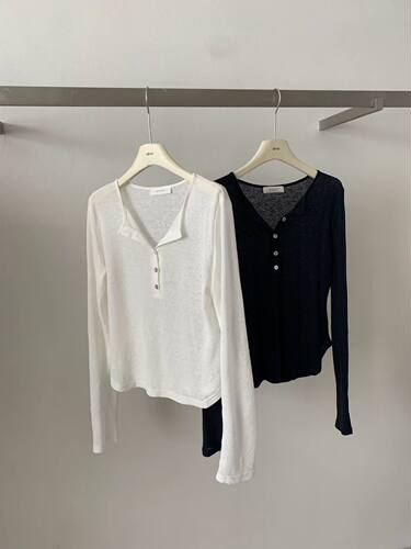 26春夏韩版sliver简约纯色V领扣子白色长袖针织衫女薄款防晒上衣