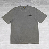 瑕疵处理不退胸围108CM精梳棉高克重水洗做旧圆领短袖 T恤字母印花