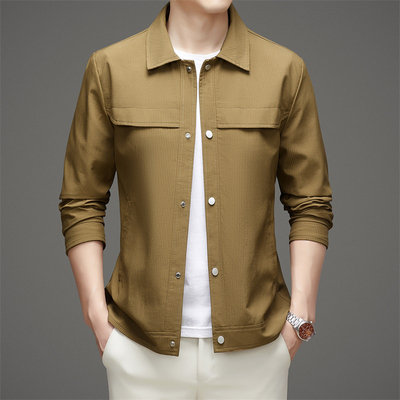 无品牌方领秋季标准灯芯绒外套