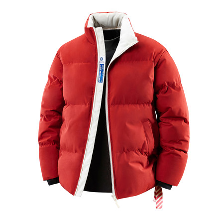 11111红色立领棉衣男冬季加厚保暖宽松休闲面包服青年潮流外套